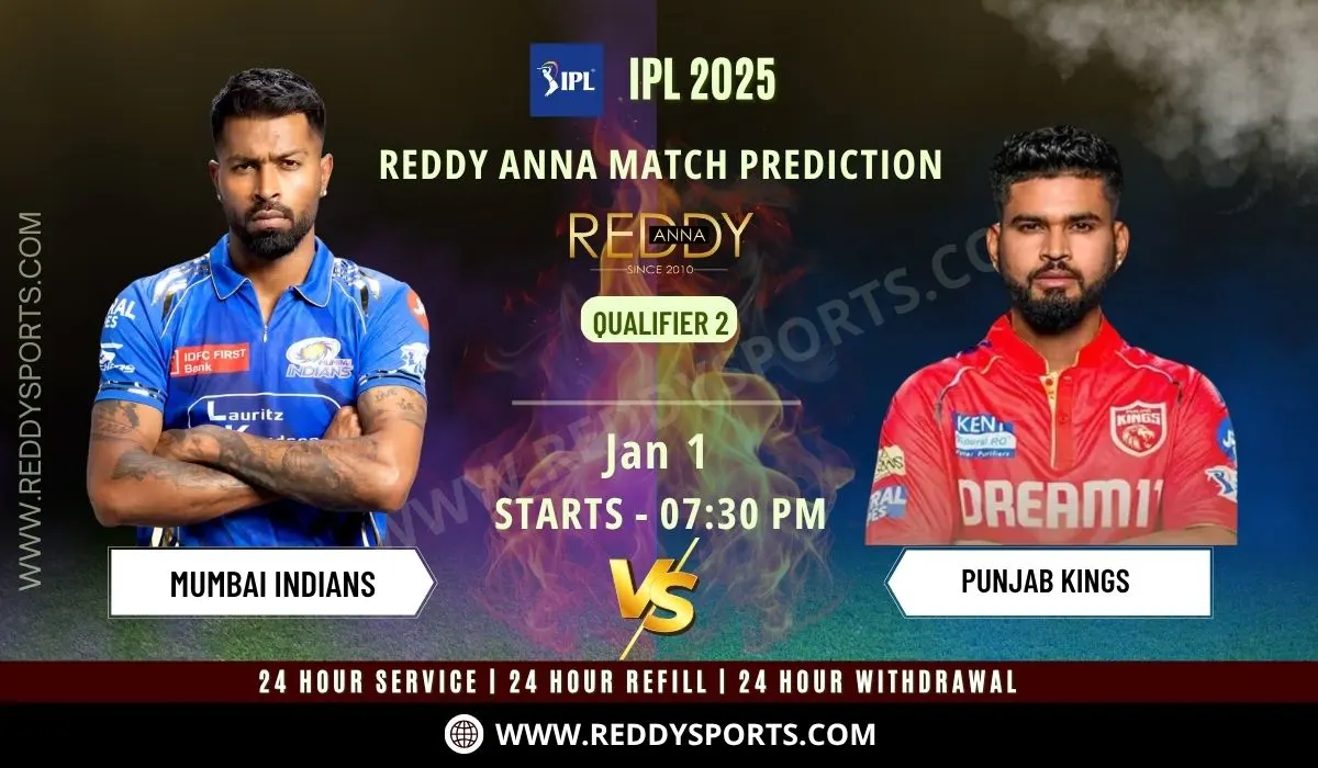 Read more about the article PBKS vs MI – Qualifier 2 IPL 2025 Match Prediction | Reddy Anna