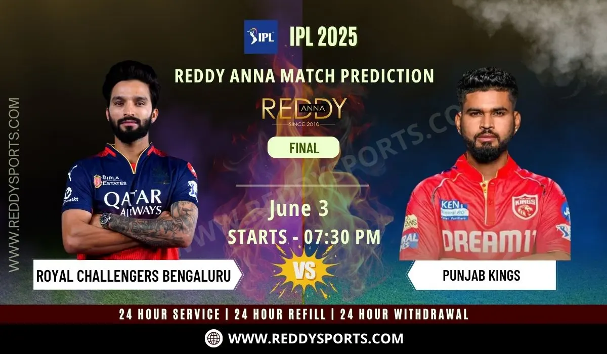 Read more about the article IPL 2025 Final – RCB vs PBKS Match Prediction, Analysis Insights | Reddy Anna